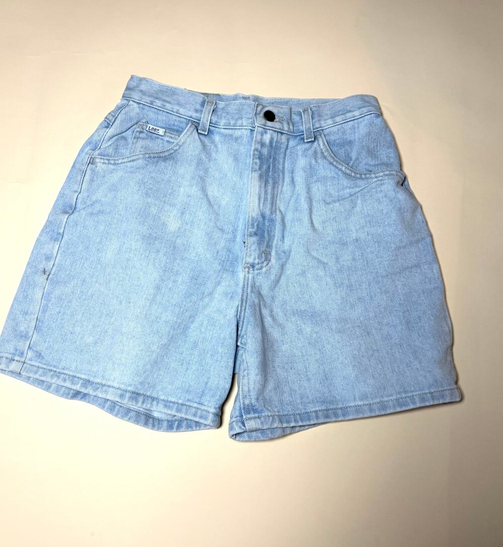 Lee Light Wash High Rise 5 Pocket Denim Shorts
